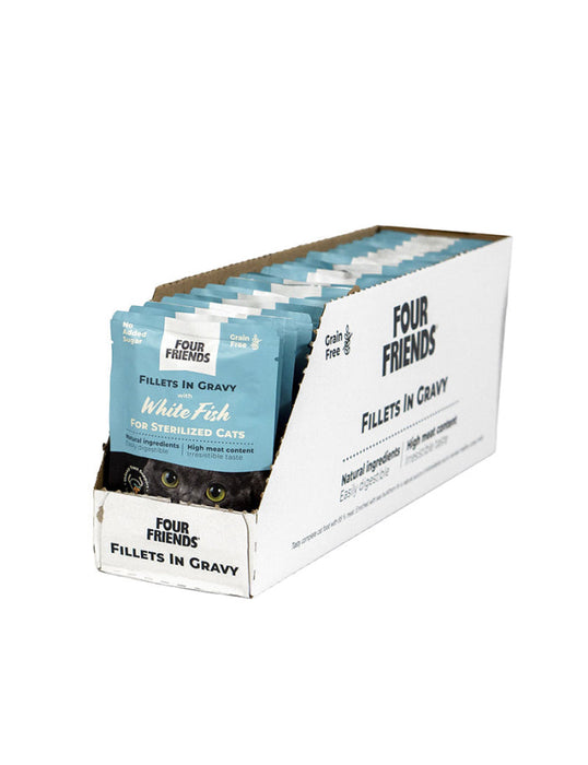 FourFriends Sterilized White Fish in Gravy Pouch - Helfoder Katt