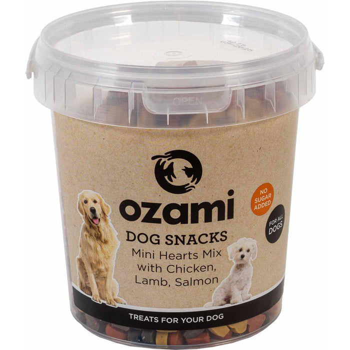 Ozami Dog Snack Mini Hearts Mix Bucket 8x500g