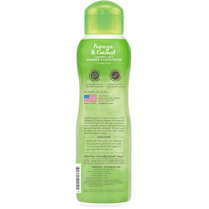 Tropiclean Papaya and Coconut Shampoo 355ml