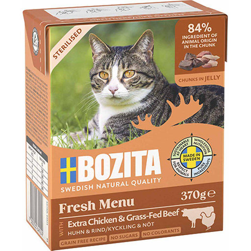 Bozita Cat Sterilized Chicken & Beef Injelly 370G 6x