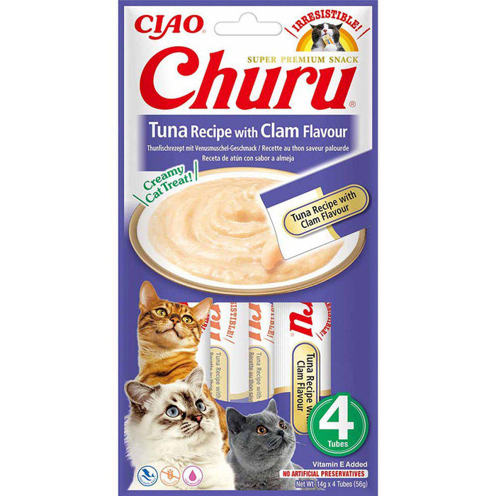 Churu Cat Tuna Withclam Flavour 4st - 12pack