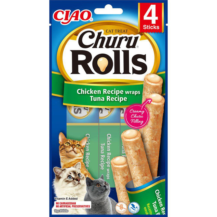 Churu Cat Rolls Chicken And Tuna Wrap 4st - 12pack