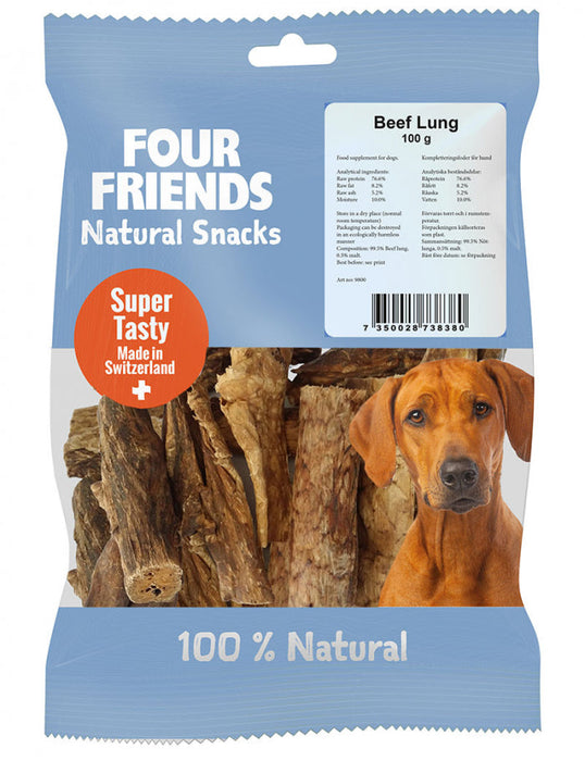 FourFriends Natural Snacks Beef Lung - Hundtugg 800g